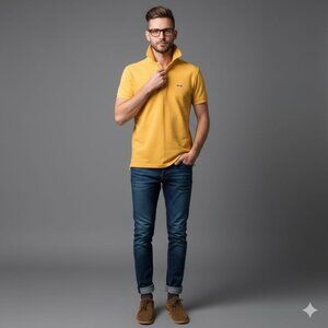 Le Tigre The Classic Light Orange Two Button Placket Polo Shirt Men's Large